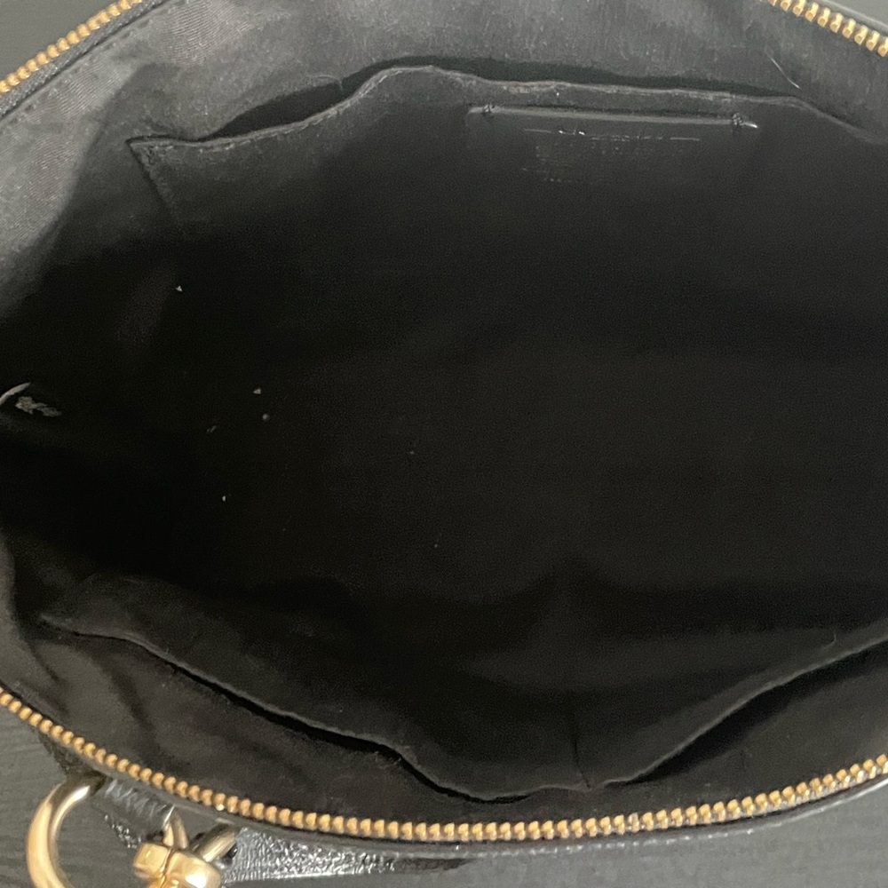 Coach Kelsey Satchel Black Leather Bag with Gold Accents Cross body - Picture 7 of 8